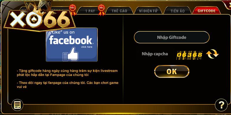 Người chơi mới tham gia cổng game sẽ được thưởng nóng ngay một giftcode trị giá 100k